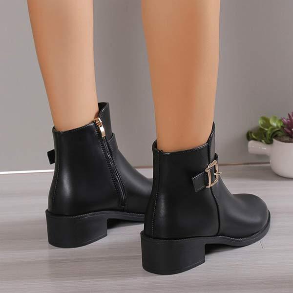 Women's Short Shaft Chunky Heel Fashion Boots 87137798C