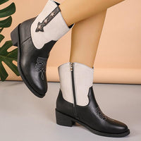 Women's Retro Casual Contrast Color Short Boots 76546066S