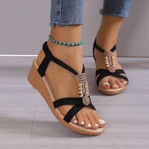 Women's Beaded Bohemian Wedge Sandals 54465107C