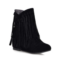Women's Suede Fringe Ankle Boots 49472471C