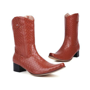 Women's Chunky Heel Pointed Toe Western Cowboy Boots 69385818C