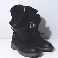 Women's Round-Toe Ankle Boots with Ankle Strap and Low Block Heel 51360831C