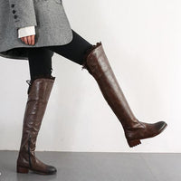 Women's Casual Elegant Lace Flat Over-the-Knee Boots 51759681S