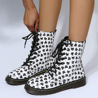Women's Floral Print Lace-Up Martin Boots 71944588C