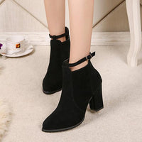 Women's Casual Chunky Heel Pointed Ankle Boots 60631373S