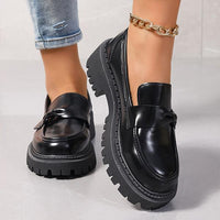 Women’s Casual Black Platform Loafers 54412616S