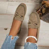 Women's Fashionable Casual Bow Flat Beanie Shoes 71682434S