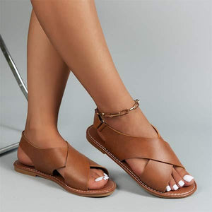 Women's Vintage Cross-Strap Flat Sandals 01991992C