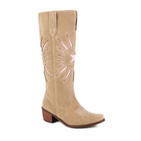 Women's Retro Star Square Toe Thick Heel Western Boots 09226515S