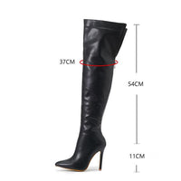 Women's Zipper Pointed Toe Stiletto Over the Knee Boots 49903151C