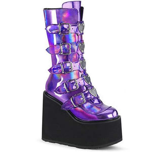 Women's Round Toe Thick Sole Super High Heel Colorful Gothic Boots 03845110C