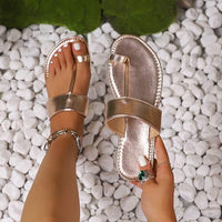 Women's Flat Toe-Ring Sandals for Beach Comfort 23826011C