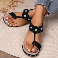 Women's Casual Three-Flower Flat Flip-Flops Sandals 37276513S