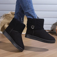 Women's Casual Button Knitted Cuffed Snow Boots 36837727S