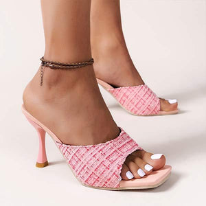 Women's Thin Heel Square Toe High Heel Sandals 55957084C