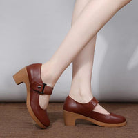 Women's Casual Thick Heel Velcro Dance Shoes 08766296S