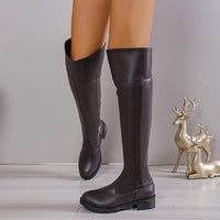 Women's Chunky Heel Fitted Over-the-Knee Boots 37223050C