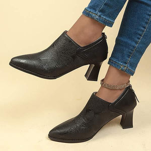 Women's Pointed-toe Deep Vamp High Heel Ankle Boots 32088208C