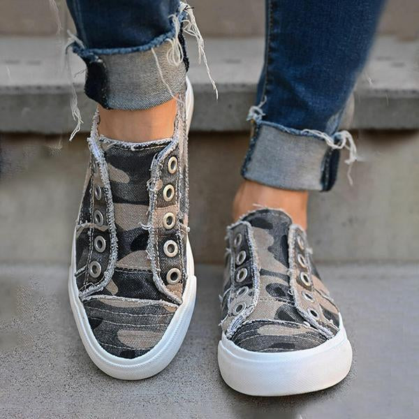 Women's Retro Stitching Casual Sports Canvas Shoes 27604949S