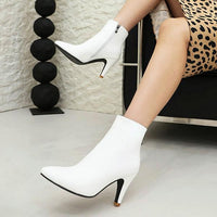 Women's Casual Simple Stiletto Pointed Toe Boots 97665002S