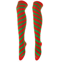 Diagonal Striped Christmas Socks over the Knee Socks 90588291S