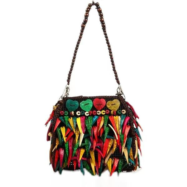Women's Retro Bohemian Style Tassel Messenger Shoulder Bag 22513825S