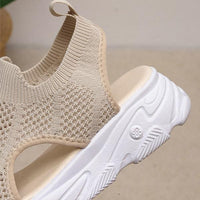 Women's Knit Elastic Slip-On Platform Sandals 86391564C