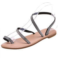 Women's Fashion Flat Rhinestone Beach Sandals 07887674C