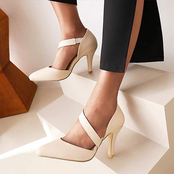 Women's High-Heeled Pointed-Toe Cutout Pumps 26884809C