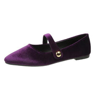Women's Elegant Velvet Pointed Toe Flats 72809566S