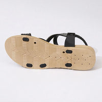 Women's Fashionable Rhinestone Elastic Strap Flat Sandals 22536350S
