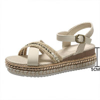Women's Casual Thick Sole Rope Roman Sandals 39268497S