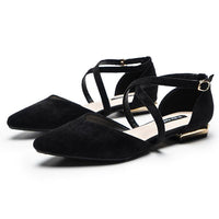 Women's Fashion Pointed Toe Cross Strap Flat Shoes 03832363C