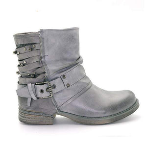 Women's Low-Heel Vintage Stud Ankle Boots 88033948C