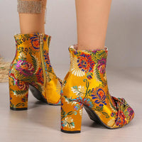 Women's Retro Ethnic Style Embroidered Short Boots 29182154S