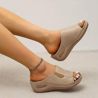 Women'S Comfortable Open Toe Wedge Slippers 61482623C