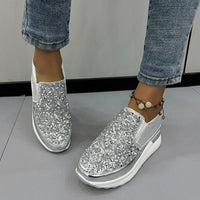 Women's Sequined Casual Wedge Platform Shoes 38295652S