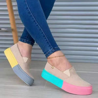 Women's Platform Slip-On Casual Canvas Shoes 64756914C