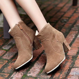 Women's Fashionable Casual Thick Heel Short Boots 96912417S