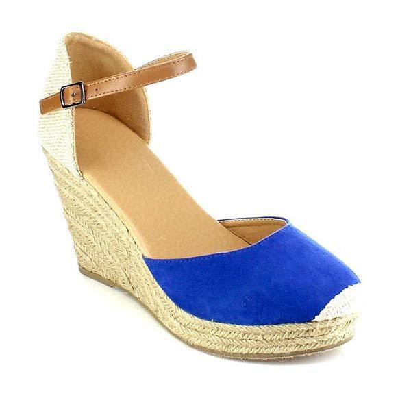 Women's Wedge Heel Color-Block Peep Toe Sandals 71908710C
