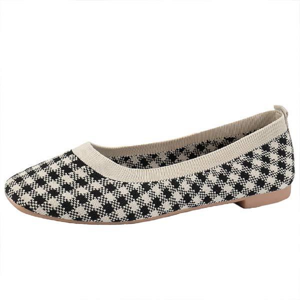 Women's Square-Toe Flat Knitted Slip-On Loafers 31340930C