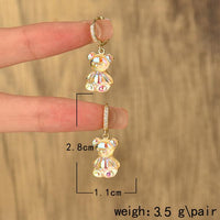 Simple Zircon Resin Bear Dangle Earrings 85612222C