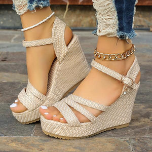 Women's Casual Denim Thick Sole Wedge Sandals 05009043S