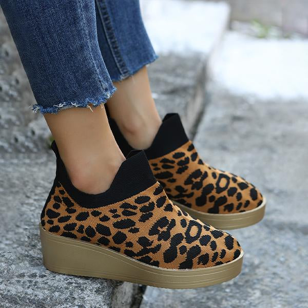 Women's Casual Leopard Mesh Platform Shoes 22438285S