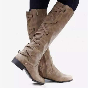 Women's Round Toe Flat Knee-High Boots 41840862C