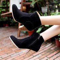 Women's Fashionable Casual Thick Heel Short Boots 96912417S