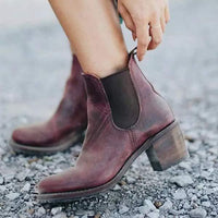 Women's Chunky Heel Short Shaft High Heel Ankle Boots 72547996C