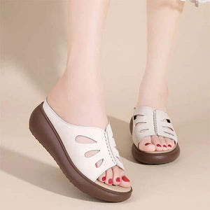 Women's Thick Sole Wedge Heel Platform Fish Mouth Sandals 61818152C