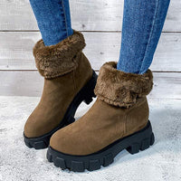 Women's Round-Toe Thickened Warm Low-Cut Boots 91262697C