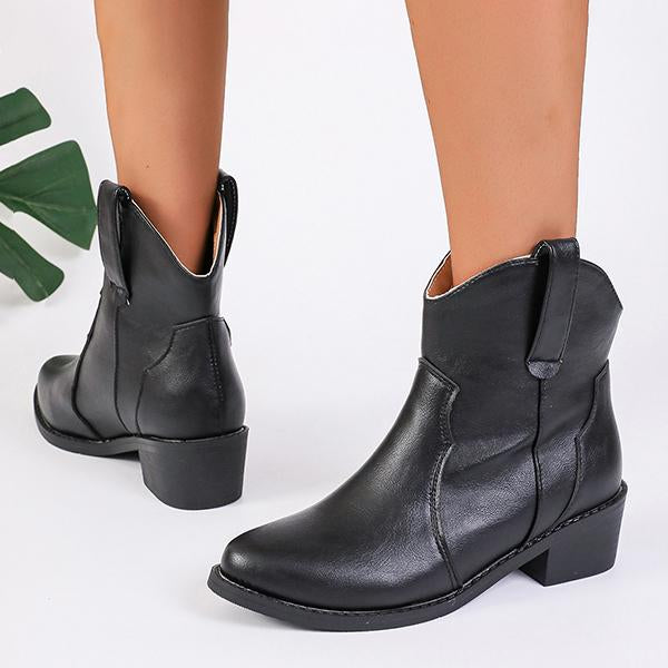 Women's Casual Simple Block Heel Short Boots 84747912S